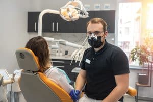 A dentist with a patient
