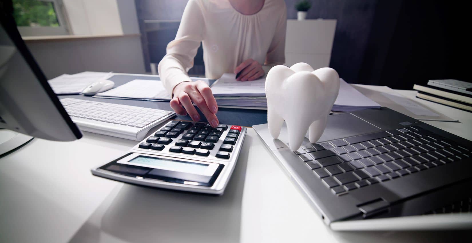 Dental CPA working on dental office tax return
